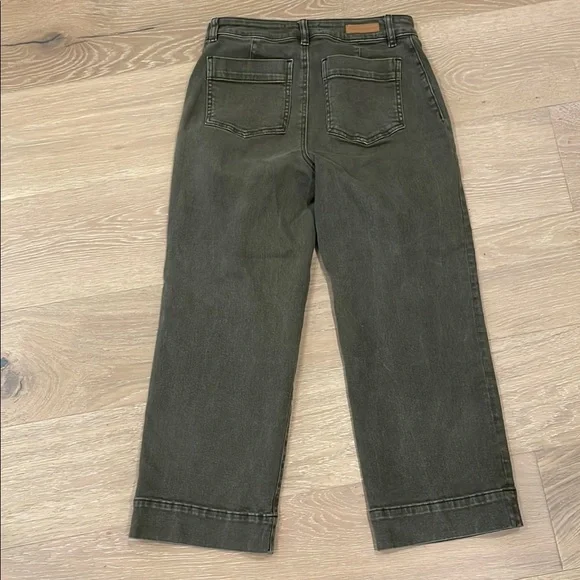 Sanctuary The Marine Olive Wide Leg Crop Jeans - Size 26 - Picture 2 of 9